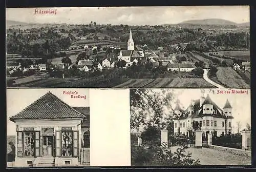 AK Hitzendorf, Pichlers Handlung, Schloss Altenberg, Gesamtansicht