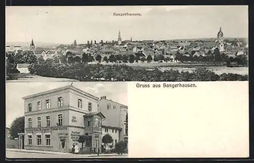 AK Sangerhausen, Conditorei, Café & Restaurant Edmund Kolditz, Ortsansicht