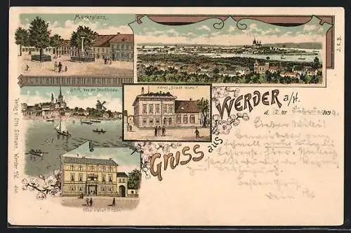 Lithographie Werder a. H., Hotel Stadt Wien, Hotel z. alten Fritzen