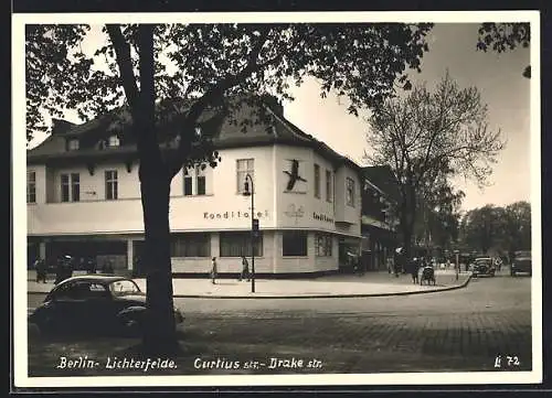 AK Berlin-Lichterfelde, Konditorei-Cafe Curtiusstrasse Ecke Drakestrasse