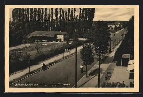 AK Falkensee, Blick vom Balkon auf die Schlageterstrasse
