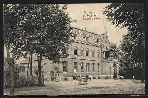 AK Schwerin an der Warthe, Kaiserliches Postamt