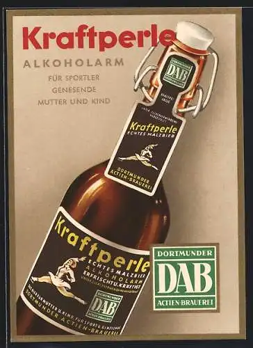 AK Dortmund, Brauerei-Werbung für Kraftperle Alkoholarm, Dortmunder Actien-Brauerei