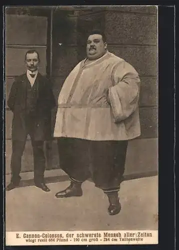 AK E. Cannon-Colossus, Übergewichtiger, schwerster Mensch aller Zeiten