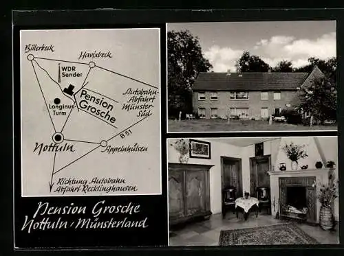 AK Nottuln / Münsterland, Hotel-Pension Grosche, Baumberg 28