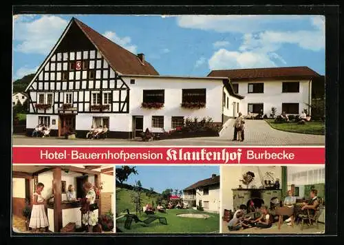 AK Burbecke, Hotel Klausenhof, Innen- und Aussenansicht