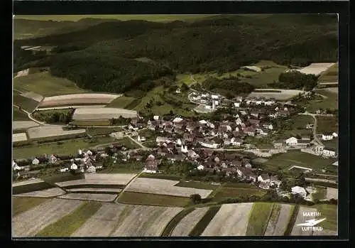 AK Herzhausen ü. Gladenbach /Hessen, Gesamtansicht vom Flugzeug aus gesehen