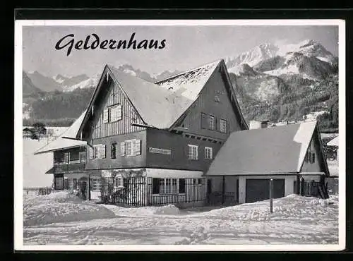 AK Oberstdorf /Allgäu, Hotel und Fremdenheim Geldernhaus, Lorettostrasse 16