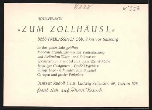 AK Freilassing, Hotel-Pension Zum Zollhäusl, Ludw.-Zeller-Strasse 69