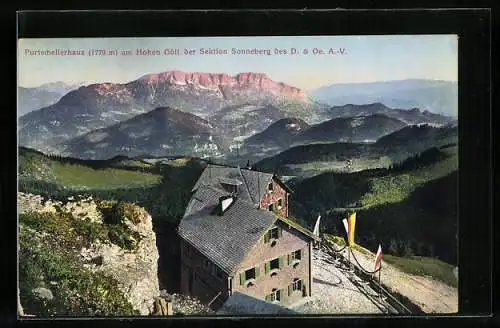 AK Purtschellerhaus, Berghütte am Hohen Göll der Sektion Sonneberg des D. & Oe. A. V.