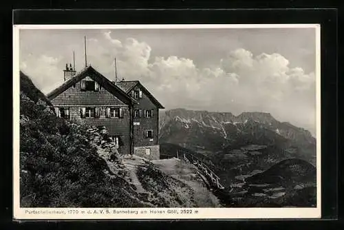 AK Purtschellerhaus, Berghütte d. A. V. S. Sonneberg am Hohen Göll