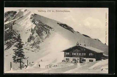 AK Wallberghaus, Berghütte im verschneiten Gebirge