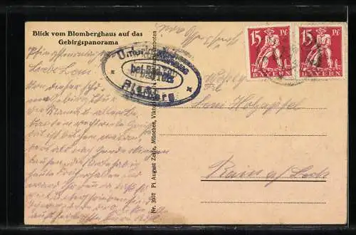 AK Bad Tölz, Gasthof Blomberghaus, Gebirgspanorama