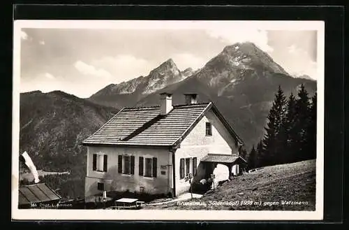 AK Berchtesgaden, Gasthaus Söldenköpfl gegen Watzmann