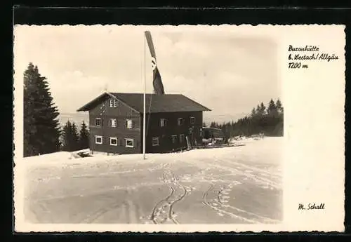 AK Buronhütte, Hütte im Winter mit 