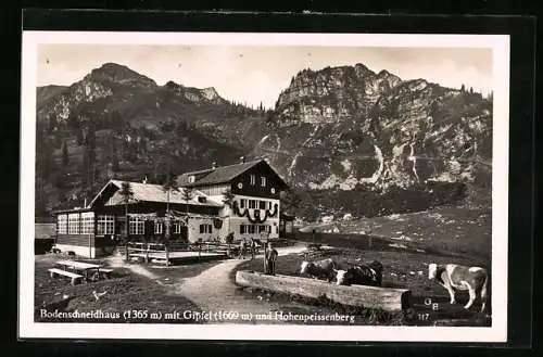 AK Bodenschneidhaus, Berghütte mit Gipfel und Hohenpeissenberg