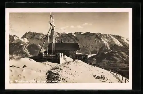 AK Wankhaus, Berghütte gegen Karwendel
