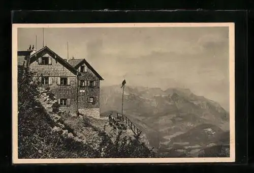 AK Purtschellerhaus, Berghütte auf dem Eckerfirst am Hohen Göll, Sektion Sonneberg des D. u. Ö. A. V.