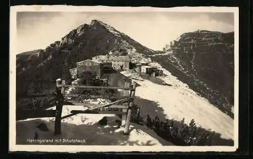 AK Herzogstand-Haus, Berghütte mit Herzogstand-Gipfel