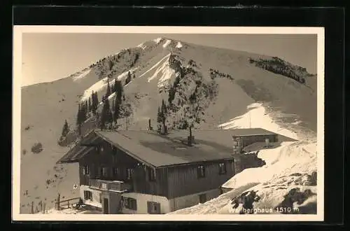 AK Wallberghaus, Berghütte im verschneiten Gebirge
