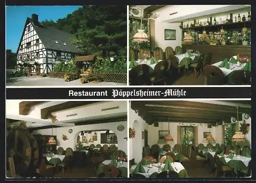 AK Lüdenscheid-Pöppelsheim, Restaurant Pöppelsheimer-Mühle, Innen- und Aussenansichten