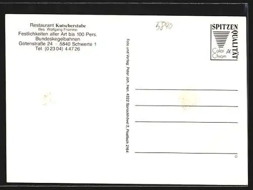 AK Schwerte /Ruhr, Restaurant Kutscherstube, Gotenstr. 24