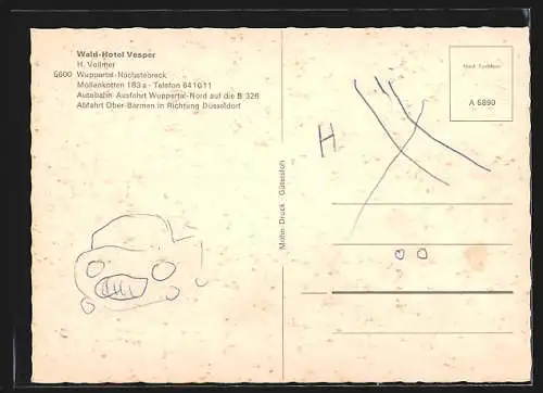 AK Wuppertal-Nächstebreck, Wald-Hotel Vesper, Mollenkotten 183 a