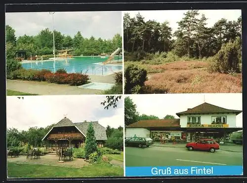 AK Fintel, Edeka-Markt, Freibad mit Sprungturm