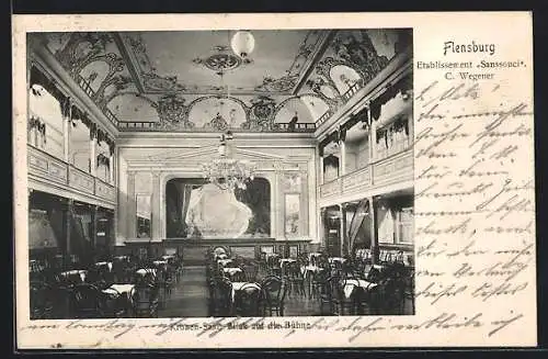 AK Flensburg, Café-Etablissement Sanssouci, Kronen-Saal