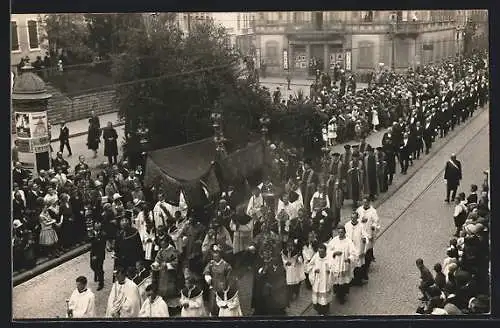 Foto-AK Freiburg /Breisgau, Fronleichnamszug 1927