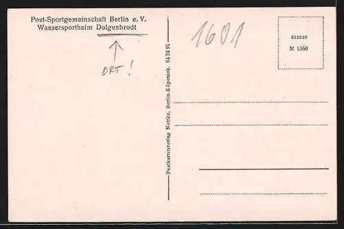 AK Dolgenbrodt, Wassersportheim Post-Sportgemeinsacht Berlin e. V.