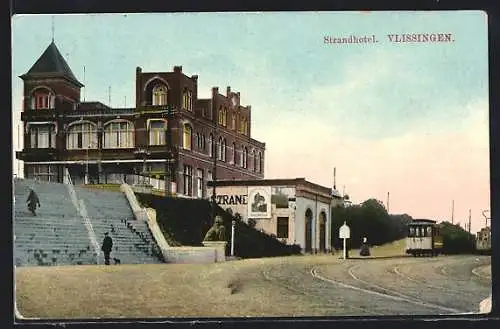 AK Vlissingen, Strandhotel mit Strassenbahn