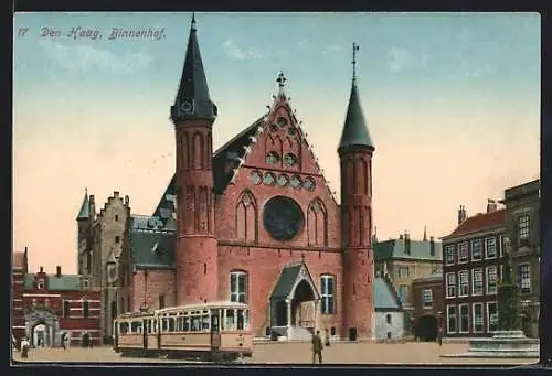 AK Den Haag, Binnenhof, Strassenbahn