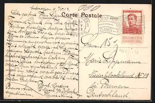 AK Anvers, Panorama, avenue de Keyser, Strassenbahn