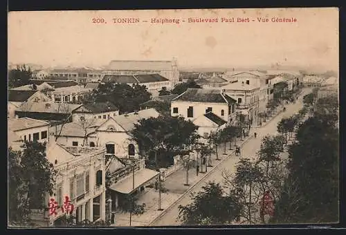 AK Haiphong, Boulevard Paul Bert, Vue Generale