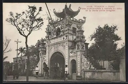 AK Hanoi, Porte monumentale a l`entrée du camp de la Garde civile indigène