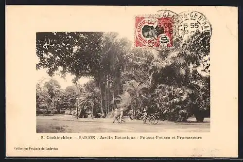 AK Saigon, Jardin Botanique, Pousse-Pousse et Promeneurs