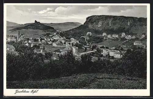 AK Gerolstein /Eifel, Ortsansicht mit Burg aus der Vogelschau