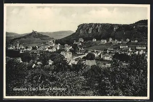 AK Gerolstein /Eifel, Totalansicht mit Auburg und Munterley