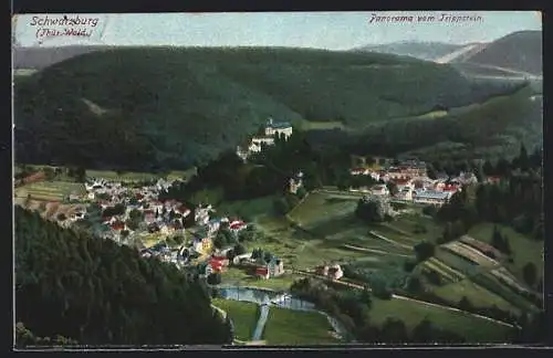 AK Schwarzburg /Th., Panorama vom Trippstein