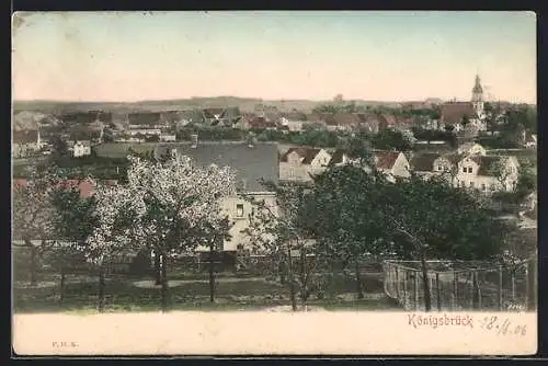 AK Königsbrück, Ortsansicht aus der Vogelschau