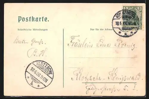 AK Königsbrück, Ortsansicht aus der Vogelschau