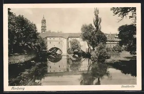 AK Amberg, Stadtbrille, Ortspartie