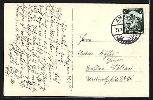 AK Amberg, Stadtbrille, Ortspartie