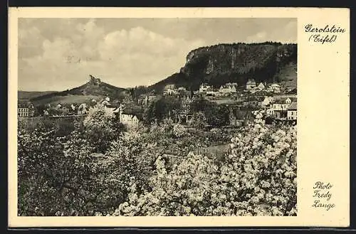 AK Gerolstein /Eifel, Ortsansicht mit blühenden Bäumen