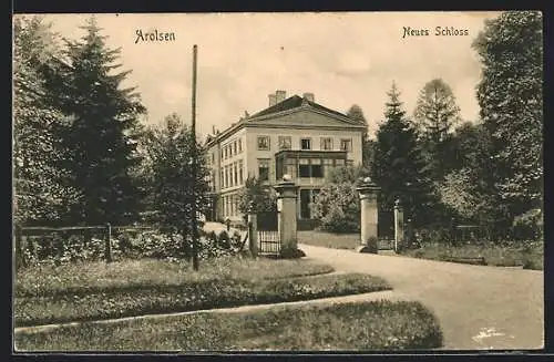 AK Arolsen, Neues Schloss mit Einfahrt