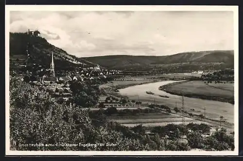 AK Gross Heubach /Main, Ortsansicht mit Kloster Engelberg