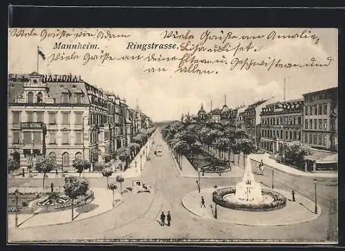 AK Mannheim, Ringstrasse aus der Vogelschau