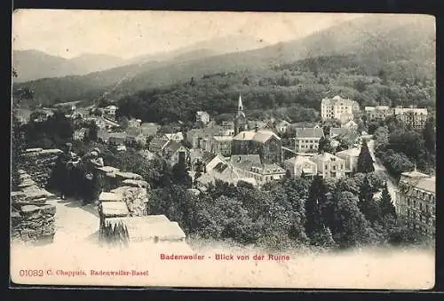 AK Badenweiler, Blick von der Ruine