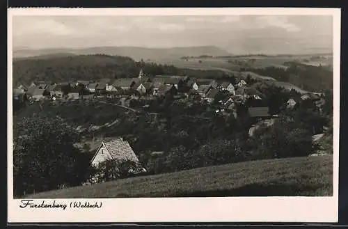 AK Fürstenberg /Waldeck, Gesamtansicht aus der Vogelschau